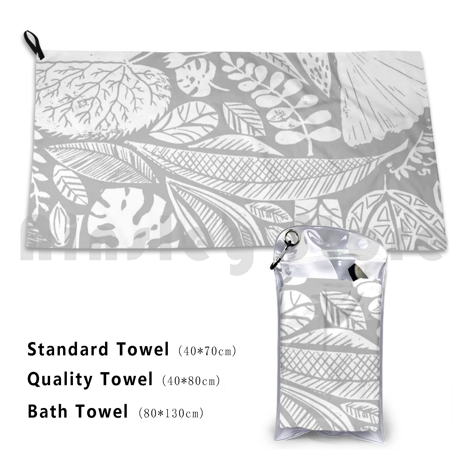 Lino Printing Block - Serviette de bain personnalisée Nature moderne,