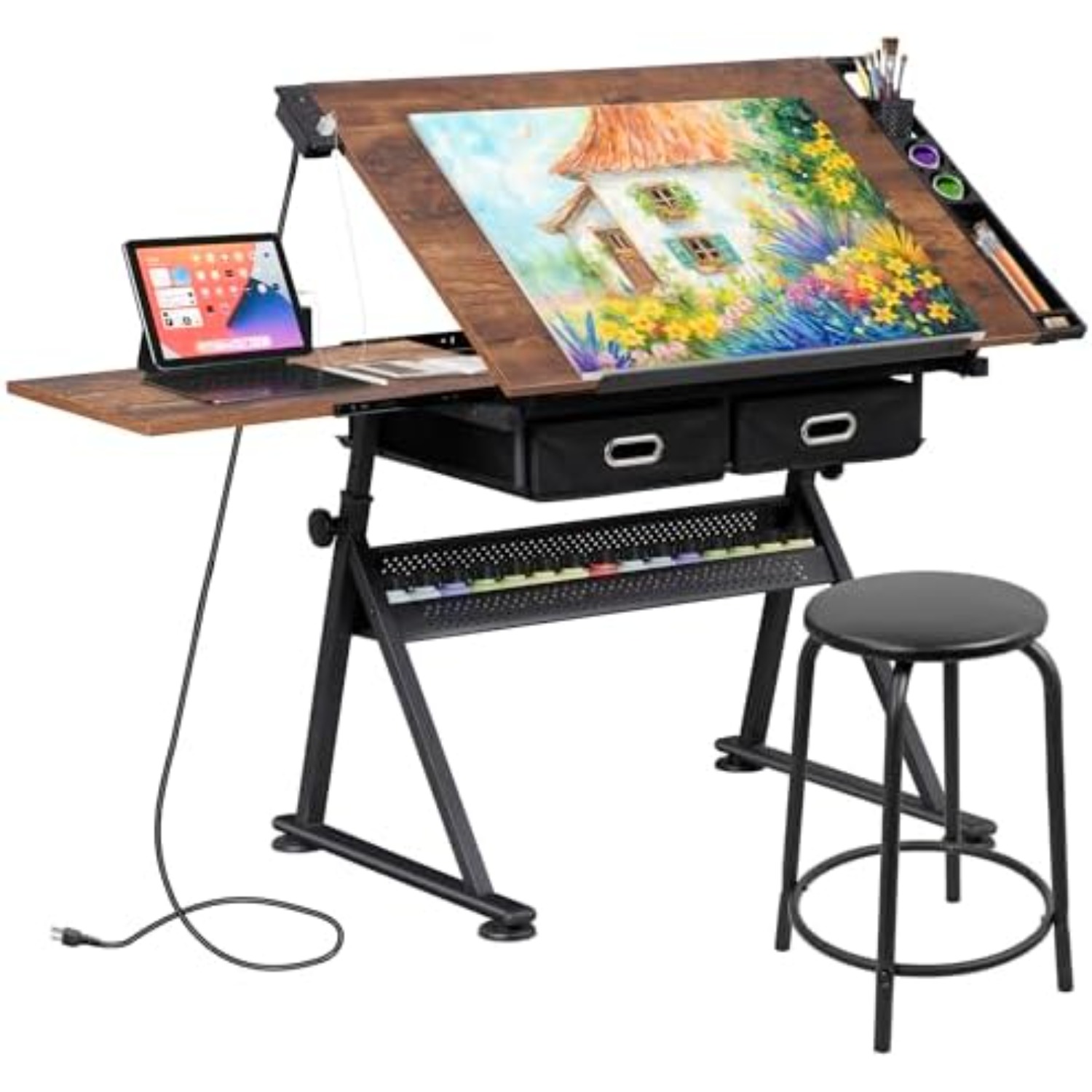 Art Craft & Architecture - Table à dessin réglable avec tabouret,