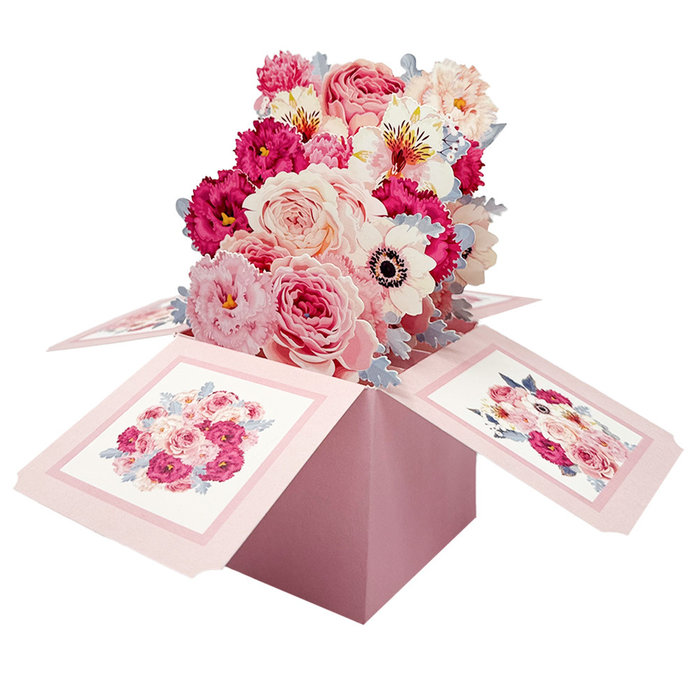 Art Craft Movement - Carte pop-up Rose 3D avec enveloppe,