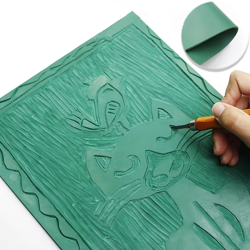 Lino Printing Block - Kit de blocs de caoutchouc pour
