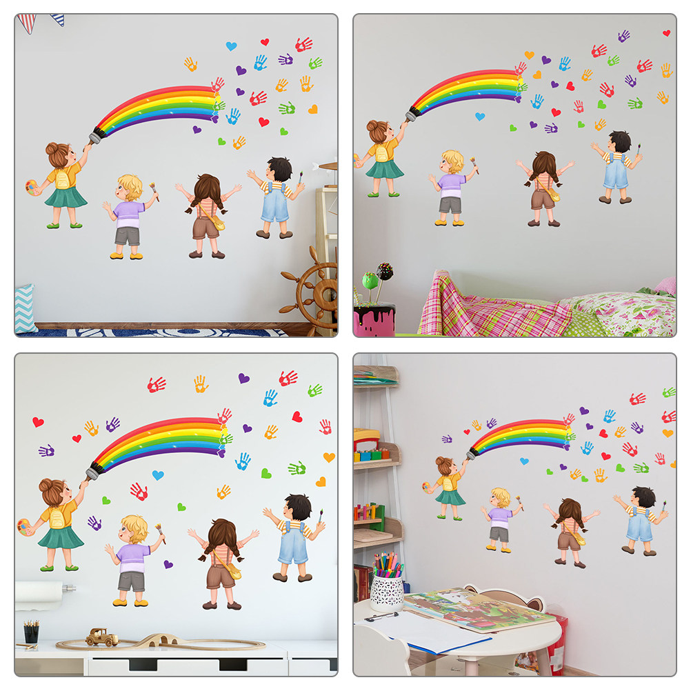 Art And Craft For Nursery - Décoration murale arc-en-ciel DIY, autocollant mural