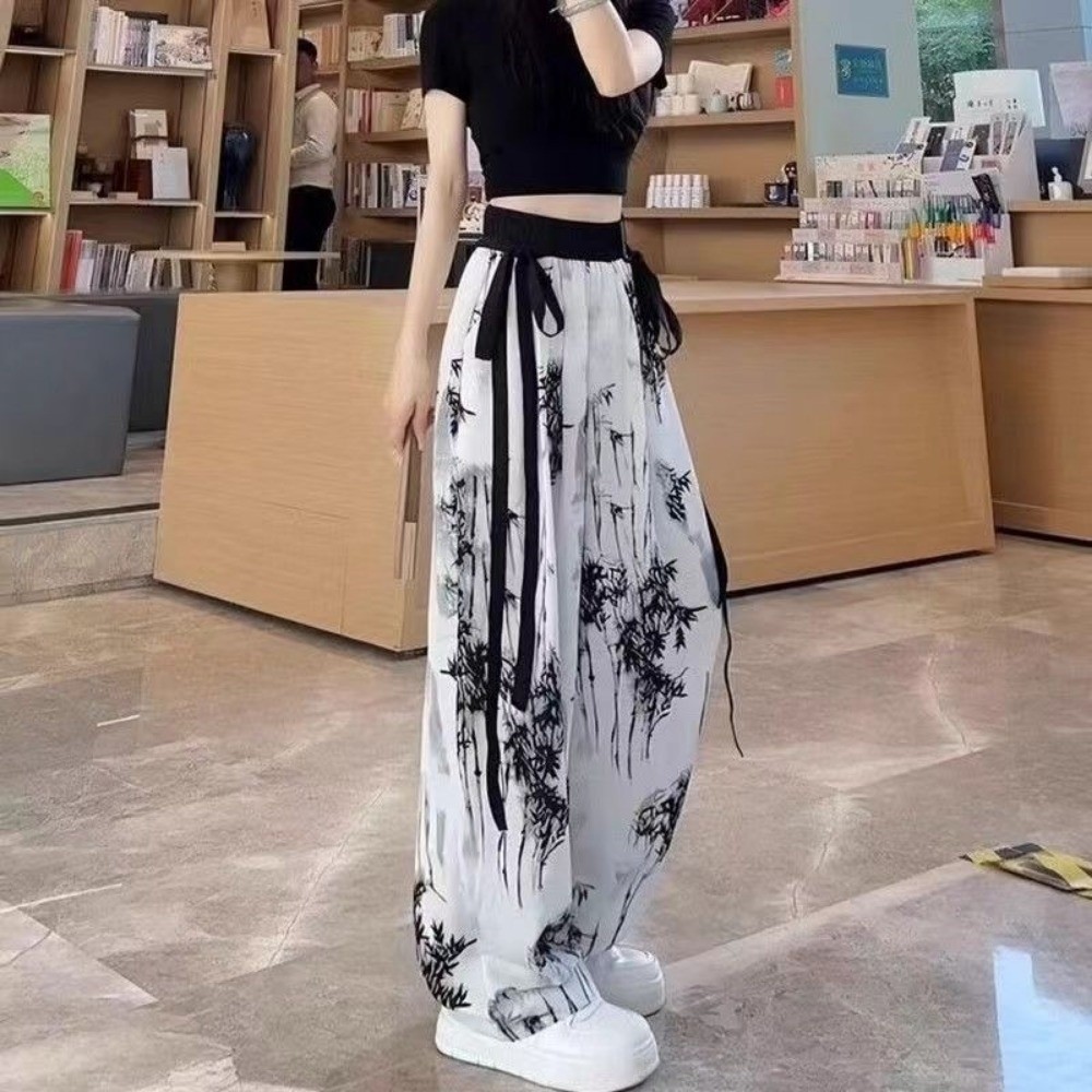 Pantalon décontracté rétro en  - Silk Painting Dye avis et prix