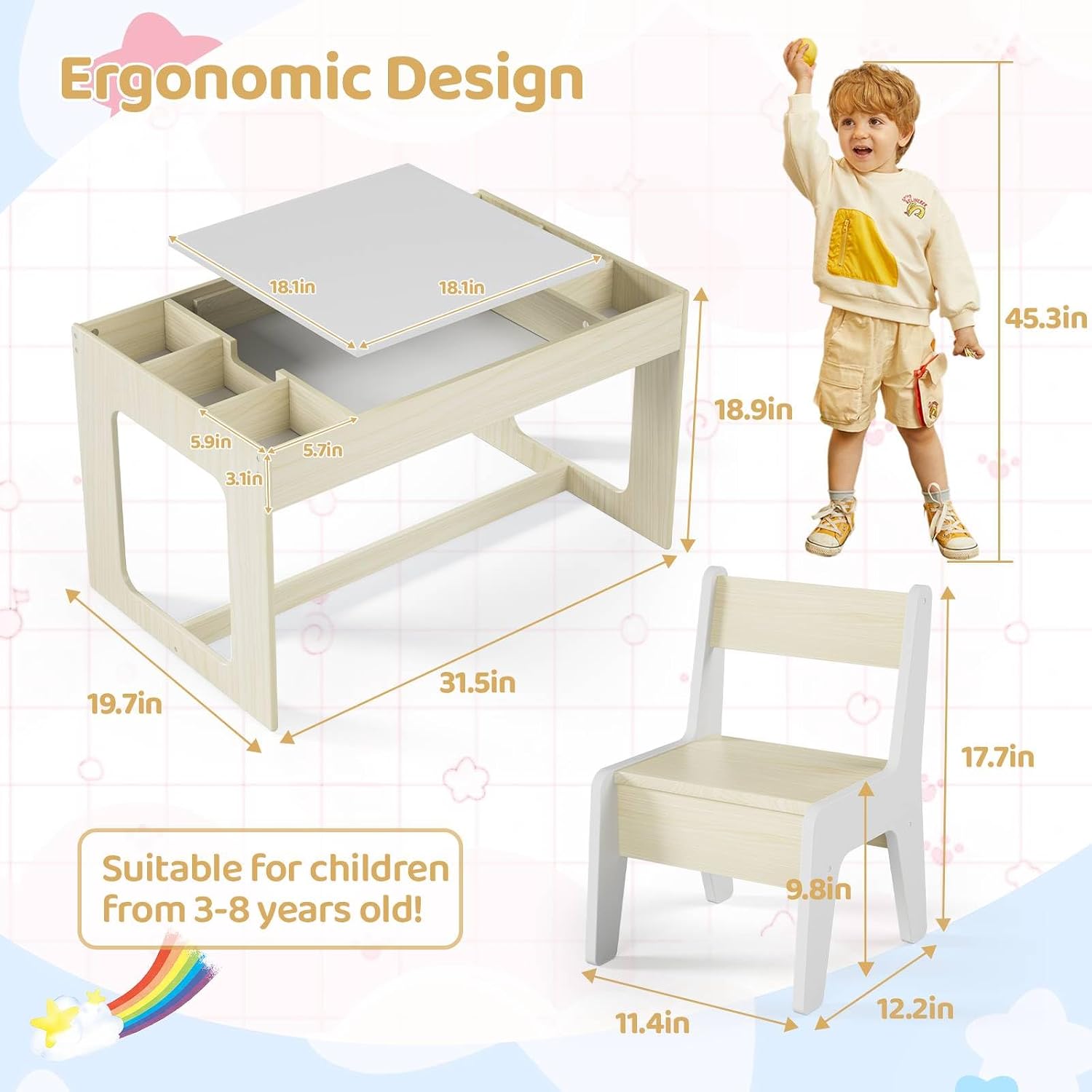 Ensemble table et chaise d'act - Art And Craft For Nursery avis et prix
