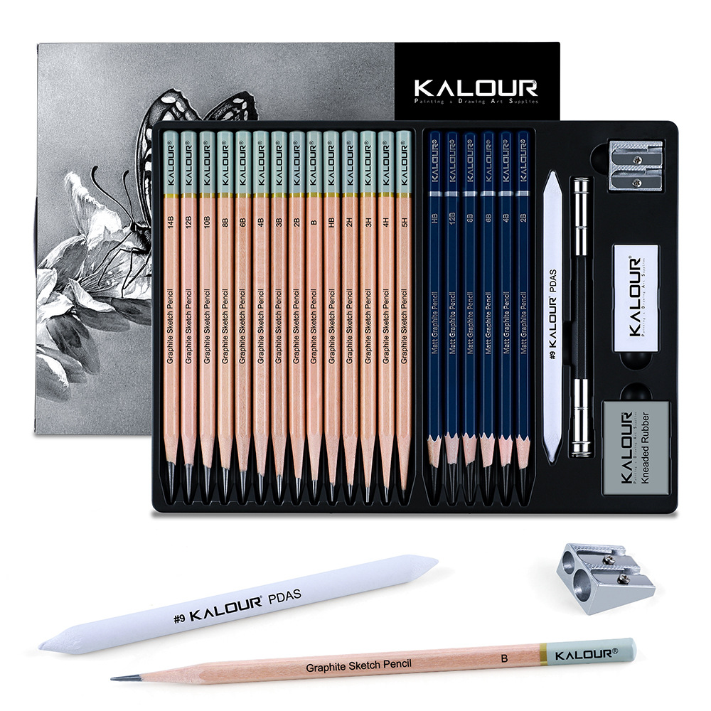 KALOUR 25/22 pièces Ensemble d - Sketching Charcoal Set avis et prix