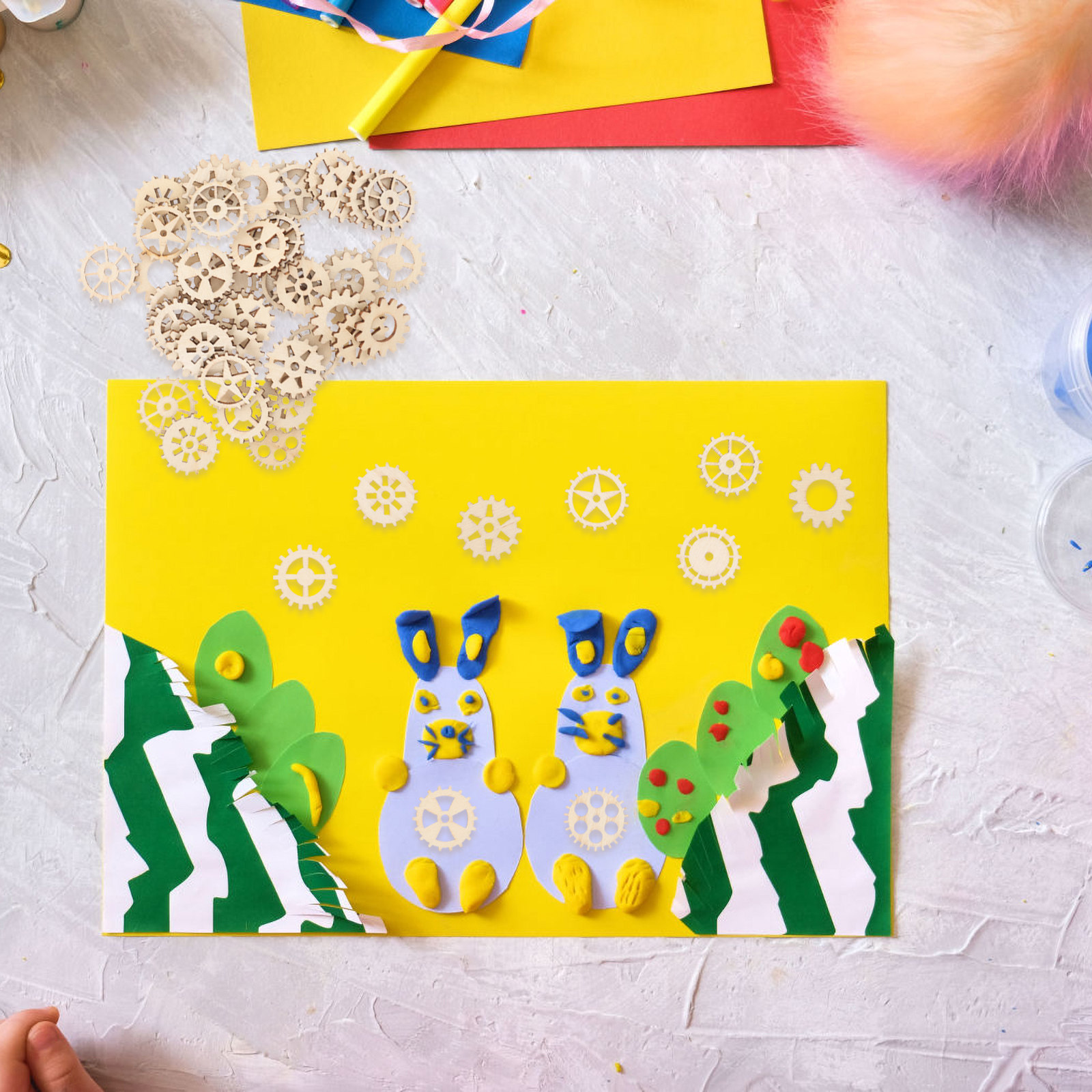 Kit de 100 Engrenages en Bois  - Art And Craft For Nursery avis et prix