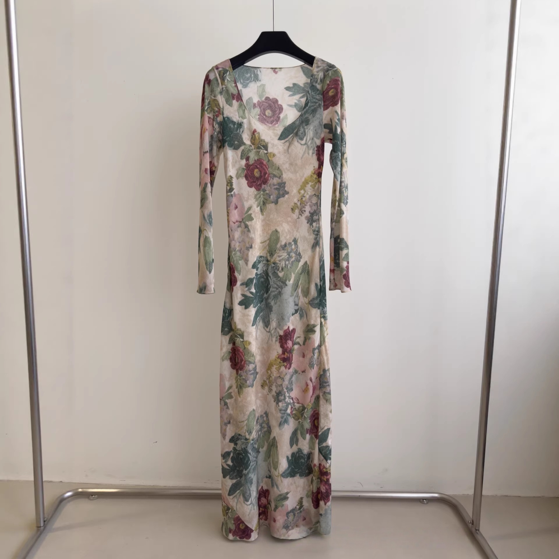 Robe longue moulante à imprimé - Silk Painting Dye avis et prix